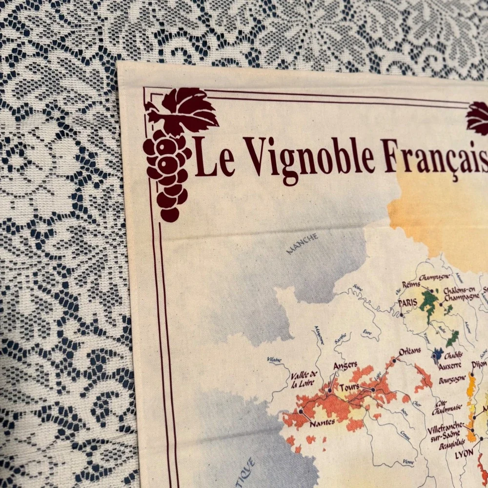 Torchons & Bouchons France Map Tea Towel‎ Disney Epcot World Showcase Souvenir